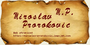 Miroslav Proroković vizit kartica